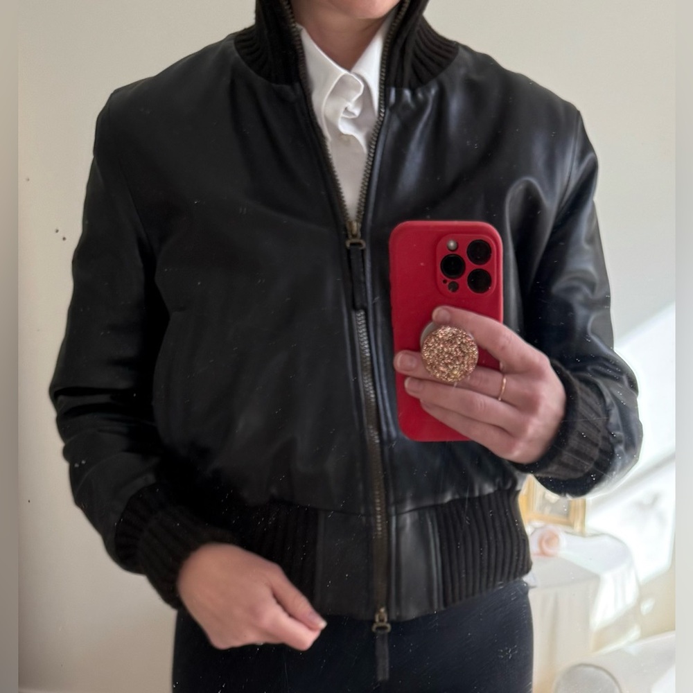 Fratelli Rossetti chocolate brown leather bomber jacket size S - Picture 5 of 12